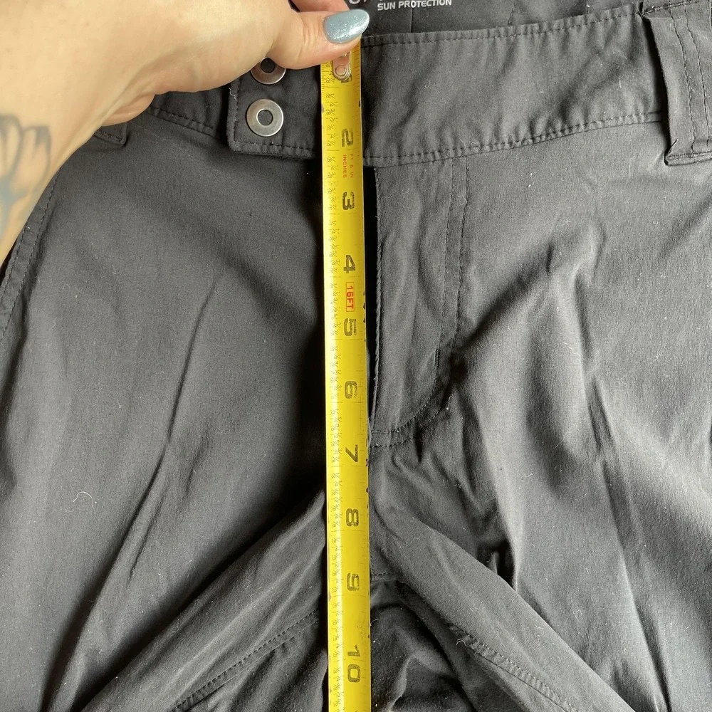 Columbia Capri Pants Womens 12 Black Omni-Shade Zip Pocket Hiking Sun Protection
